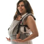 A Anmol Baby Ergonomic Adjustable Baby Carrier Flexy - Premium 100% Handwoven Cotton Newborn to Toddler - 1 Day to 4 Years, 4 Ways to Carry, ASTM Tested, 3-20kg (Grey)