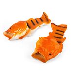 Coddies Fish Flops | The Original Bass Fish Slippers (9.5/11 UK (44/45 EU), Orange)