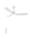 CJOY White Ceiling Fan, Ceiling Fans with Lights, 42 inch Ceiling Fans with Lamps and Remote, Quiet Reversible DC 3 Blades, 3 Color Temperatures, 6 Speeds, Dimmable Light Fan