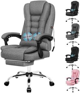 ALFORDSON Office Chair with 150° Recline & 2-Point Massage, Ergonomic Computer Desk Chair with SGS Approved Gas-Lift, Executive Home Desk Chair Video Game Chair (Exavior Fabric Grey w/Footrest)