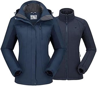 CAMEL CROWN Women's Ski Jacket Waterproof 3 in 1 Winter Jacket Windproof Warm Fleece Hooded Snowboard Mountain Snow Coat