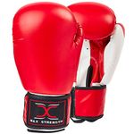 Max Strength Boxing Gloves MMA Mitts for Sparring Kickboxing Heavy Punch Bag Grappling Dummy Double End Speed Ball Focus Pads Workout Gloves (8oz, Red/White)