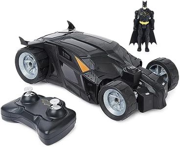 BATMAN DC Comics, Batmobile Remote Control Car, Easy to Drive with 4-inch Batman Figure, Kids Toys for Boys and Girls Ages 4 and Up