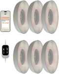 GLOWRIUM Grow Lights for Indoor Plants,48W Smart Full Spectrum LED Grow Light, Auto Timer and Stepless Dimming,Plant Assistant with Watering Reminder,Modular Design (White, 6 PCS)