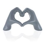 MHOOW Heart Hands Sculpture Decor for Bedroom Living Room Bookshelf Table, Aesthetic Modern Love Finger Heart Hands Statues, Boho Wedding Home Decor Accessories (Grey)