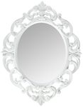Kole White Oval Vintage Wall Mirror