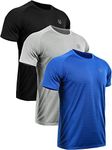 Neleus Men's 3 Pack Mesh Athletic Running Sport Shirt,5033,Black,Blue,Grey,US L