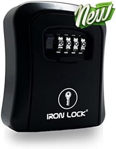 Iron Lock® - Key Lock Box Wall Mount for Keys 4 Digit Combination with Resettable Code with A B Switch Indoor Outdoor Waterproof House Key lockbox for Spare House Keys 5 Capacity