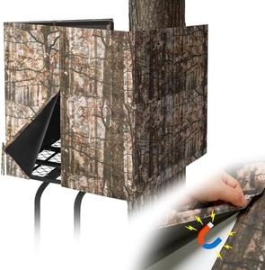 MADHOLLY Large 100" × 35.4" Tree Stand Blind with Magnetic Closure, More Silent- Tree Stand Cover for 2 Man Stand, Universal Camo Hunting Blind Tree Stand Accessories for Hunting Deer Turkey, Style 1