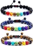 multiagate Natural & Orignal Feng Shui Triple Protection Gem Stone Crystal Beads Combo Multi Layered Bracelets For Unisex Adult