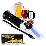 Brix Beer Wort & Wine Refractometer ATC Dual Scale, Specific Gravity 1.000-1.120 & Brix 0-32%, for Wine Making and Beer Brewing, fruit juice, hops sugar, Homebrew Kit, w/EXTRA LED light & pipettes