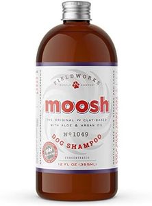 Moosh Natural Dog Shampoo - Promotes Healthy Hair, Coat and Skin. Helps Hot Spots, Dry Itchy Skin, Allergies. Pet Odor Eliminator - Grooming Shampoo. Shea Butter, Argan Oil, Aloe Vera, Bentonite Clay