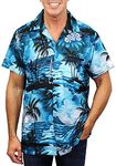 V.H.O. Funky Hawaiian Shirt, New Surf, Dark Turquoise, M