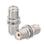 Eightwood SO239 to SO239 Adapter 2pack, UHF Female to Female Bulkhead RF Connectors for Ham Amateur Radio, CB Radio