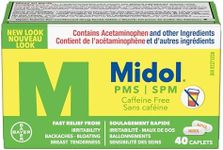 Midol PMS Caffeine-Free Pain Reliever, Fast Relief of Pre-Menstrual Period Symptoms such as Irritability, Bloating, Cramps, Breast tenderness, Backache, Headaches and Muscle Aches (40 Caplets)