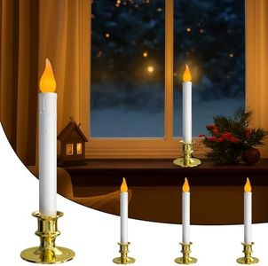 Pallerina 4-Pack Flameless Window Candles Battery Operated with Timer,3D Flickering Flame, Battery Operated LED Candlesticks with Suction Cups for Christmas Holiday Home Window Decor