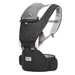 Baby Carrier with Hip Seat Baby Wrap Carrier All Season Multifunctional Baby Carrier Newborn to Toddler Baby Doll Carrier Front and Back for Men and Girls (Dark Grey)