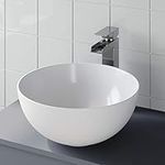 Modern Bathroom Vanity Wash Basin Sink Countertop Circular Curved Gloss White 360 x 360mm