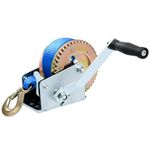 8milelake 1000lbs Hand Winch Hand Crank Strap Gear Winch Polyester Strap ATV Boat Trailer Heavy Duty