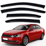 Lightronic WV94985 Outside-Mount Side Window Visor Deflector Rain Guard, Dark Smoke, 4-Pieces Set, Fits 2011-2018 Volkswagen Jetta