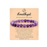 Healing Bracelets for Women Amethyst Bracelet Healing Gemstone Bracelet Black Obsidian Bracelet Inspirational Bracelet Healing Crystal Bracelet Stress Relief Gifts for Men Teen Girls