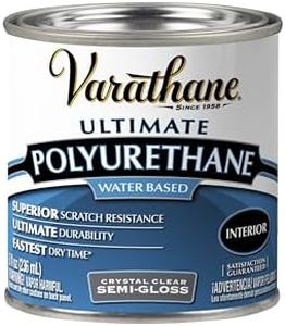 Varathane Water-Based Crystal-Clear Ultimate Polyurethane | Interior Wood Protection | Fast Dry Time | Easy Clean Up | Semi-Gloss | Half Pint