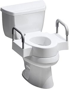 Bemis Rise 4.5" Raised Toilet Seat with Handles, Toilet Seat Riser for Seniors with Secure Hinges, Fits Round and Elongated