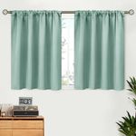 BGment Short Blackout Curtains for 36 Inch Length for Window - Thermal Insulated Room Darkening Drapes for Bedroom Kitchen Bathroom Cafe Rv, Light Sage, 42 x 36 Inch, 2 Panels