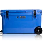 Blue Coolers Ark Series with Wheels 110 Quart, Roto-Molded Ice Cooler | Large Ice Chest Holds Ice up to 10 Days | (Blue)