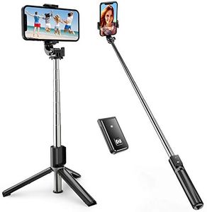 ATUMTEK Perche Selfie Trépied, 40'' Bluetooth Bâton avec Télécommande Amovible selfie stick pour iPhone 13/12/11/11 Pro/X/XS/8/7 Plus Samsung Huawei et Smatphones Android (Noir)