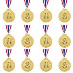 Abaokai 12 Pieces Soccer Medals for Awards for Kids and Adults, Gold Award Medals Set - Metal Olympic Style for Kid’s Sports Soccer Games and Prizes Awards, Party Favors, 2 Inches