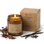 Eco Drop Coffee & Vanilla Scented Soy Wax Candle - 100 g | Long‑Lasting Home Fragrance | Relaxing Scent | Clean Burning | Clear Glass Jar | Natural Wax | Great Gift for Men & Women | Vegan