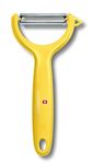 Victorinox Swiss Made, Stainless Steel Multipurpose Peeler, Serrated/Wavy Edge, Professional & Household Kitchen Tools, Kitchen Items, Yellow, 7.6079.8 | Peel Tomato Kiwi