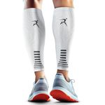 Calf Compression Sleeves for Men & Women (Ideal for Sports, Running & More) (One Pair) (White) (Small) [S]