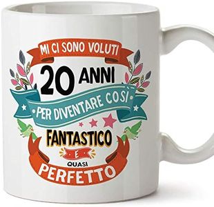 Mugffins Tazza Compleanno 20 Anni - Idee Regali Originali et Divertenti per Uomo e Donna - per Lui/per lei. Ceramica 350 mL