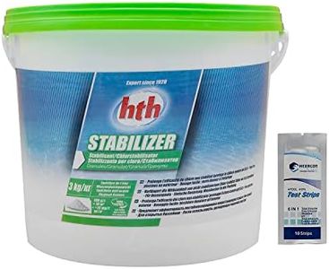 HTH STABILIZER Granulés - 3kg | Stabilisant/Stabilisateur du Chlore + 10 Tests HPS OFFERTS 6 en 1