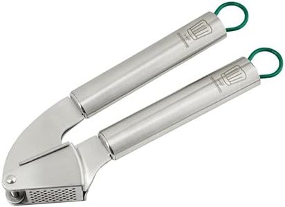 Chefkoch trifft Fackelmann – Premium Knoblauchpresse aus hochwertigem Edelstahl, ergonomisches Design, spülmaschinengeeignet, inkl. Aufhängeöse