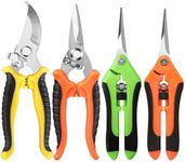 EWPJDK 4 Pack Garden Pruning Shears, Stainless Steel Garden Shears, Gardening Shears, Garden Scissors, Garden Clippers, Pruning Snips, Pruning Shears for Gardening Tools (4PCS Yellow Orange Green)