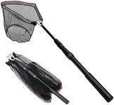 SAN LIKE Fishing Net Fish Landing Nets Ice Fishing Collapsible Telescopic Sturdy Pole Handle for Saltwater Freshwater Extending to 36/43/71/98inches (49inch-Black)