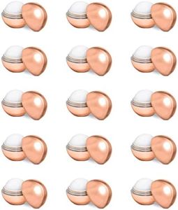Bálsamos labiales redondos con aroma a vainilla color rosa-oro. Dermatológicamente testado, balsamos labiales para detalles de invitados en bodas, bautizos, comuniones o cumpleaños (15)
