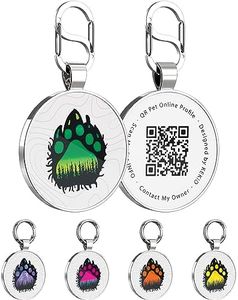 KEKID QR Dog Tags Personalized for Pets Custom Dog Tags Dog Name Tag QR Code Pet Tags Smart Pet ID Tags Free Online & Scan QR Receive Instant Pet Location Alert Email