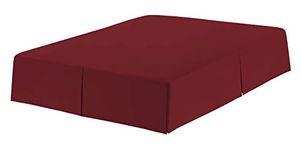 Home Beyond & HB design - Pleated Solid Bed Skirt - 16 Inches Tailored Drop Dust Ruffle - Premium Brushed Microfiber (Full or Double, Burgundy)