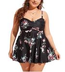 Black Plus Size Women's Tankini Swimwear - XL