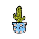 Cactopia Cactus Theme Cute Enamel Lapel Pin Brooch for Gift, Clothes & Bags (Wow Cactus)