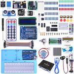 UNO Starter Kit for Arduino, UNIROI Complete Arduino Kit for Beginner with Detailed Tutorials, RAB Holder, Breadboard for Arduino UNO R3 Arduino Mega 2560 Arduino Nano Robot (52 Items) UA005