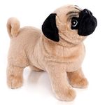 12.5 inch Brown Pug Stuffed Animal, Pug Plush Dog Stuffed Animals Gifts for Children Christmas Day Birthday