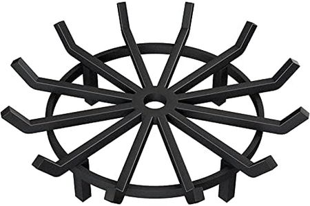 AMAGABELI GARDEN & HOME 24in Fire Grate Log Grate Wrought Iron Fire Pit Round Spider Wagon Wheel Firewood Grate Heavy Duty 0.7in Bar Fireplace Stove Burning Rack Holder 4Legs Chimney Hearth BG274