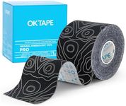 OK TAPE PRO Kinesiology Tape, 2inch x Long Roll 16ft Free Cut Tape, Elastic Athletic Tape Therapeutic Latex Free, Black+Black