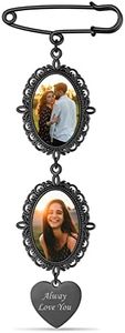 Custom4U Pins with Picture Charms Photo Pins Customized Wedding Bouquet Charm for Bride Groom