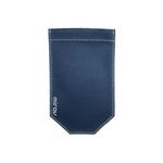 Web Emporium Vegan Leather Pocket Square Holder | Ultra Slim Elegant, Stylish and Compact Pocket Square Organizer for Men's Suit and Formal Attire | Black & Blue (Blue)